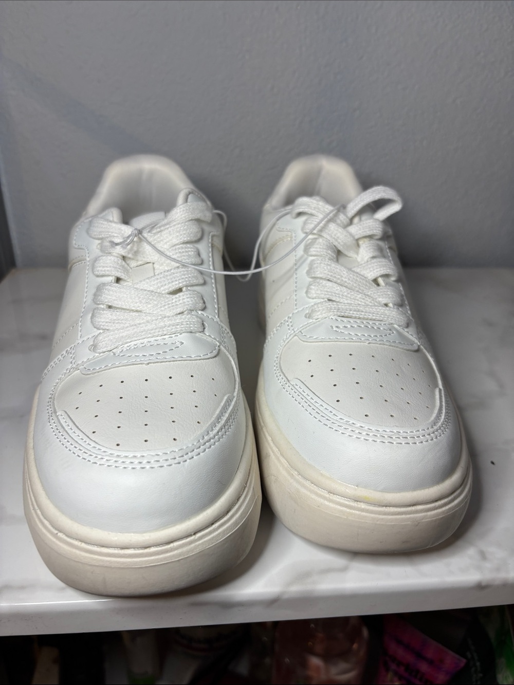 wild fable Women's White Platform Lace-Up Sneakers